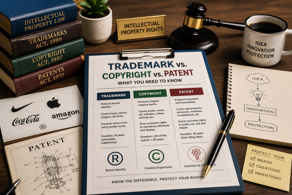 Trademark vs. Copyright vs. Patent: What You Need to Know